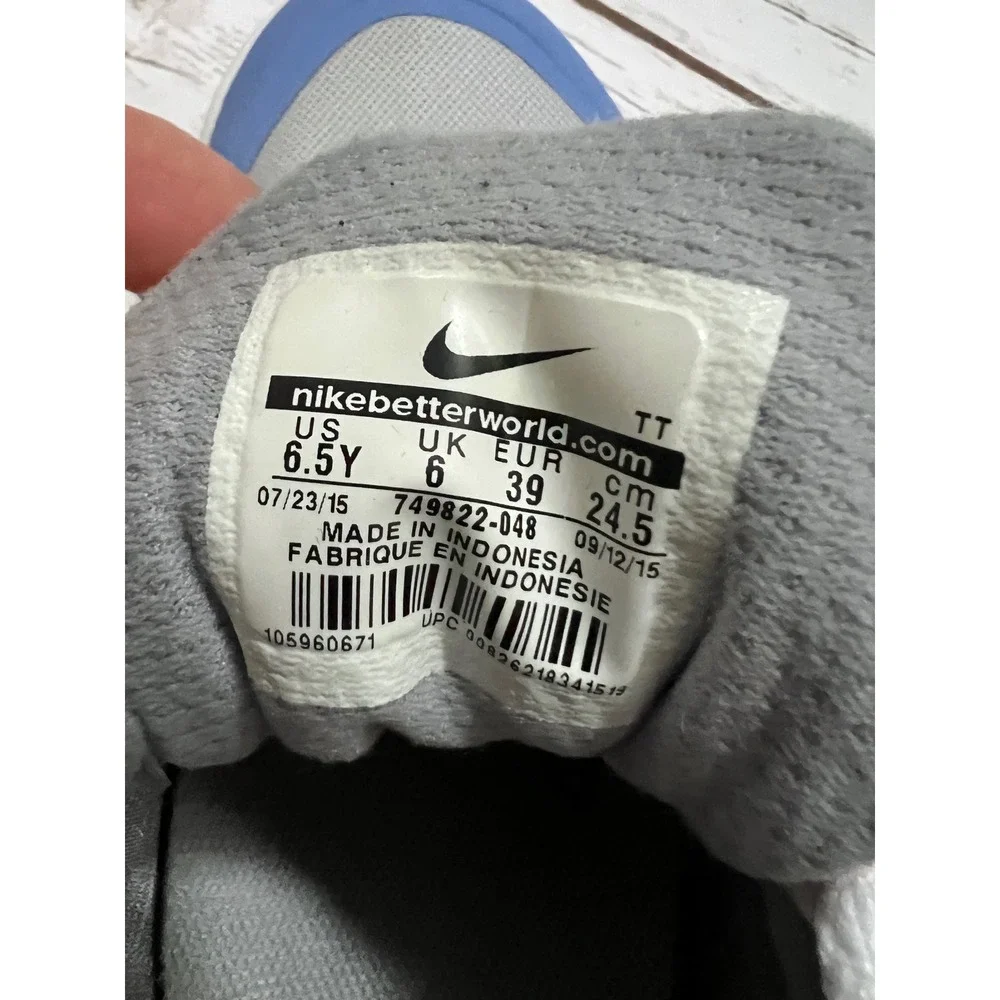 Nike Flex Experience 4 Wolf Grey Blue Orange Running Shoes 749822-048 6.5Y/W8